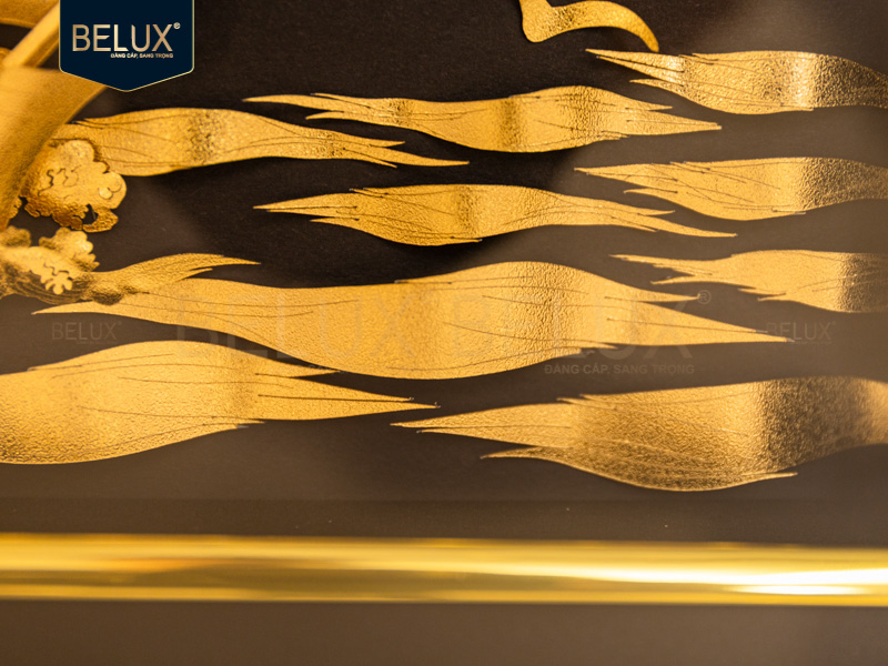 Tranh Thuyền Dát Vàng 24k 58x36cm